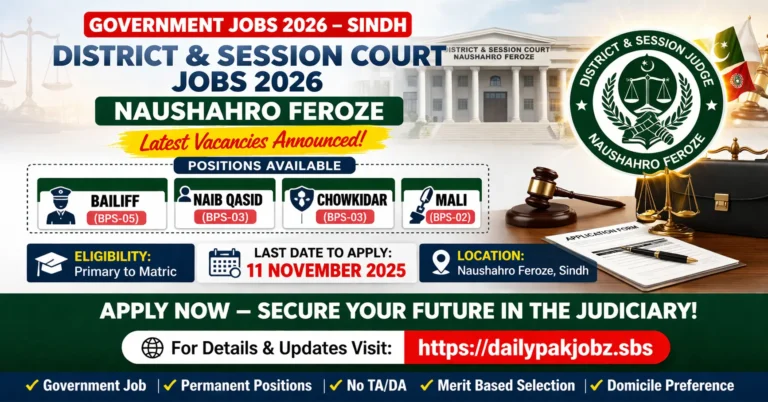 Latest District Court Jobs 2026 in Sindh