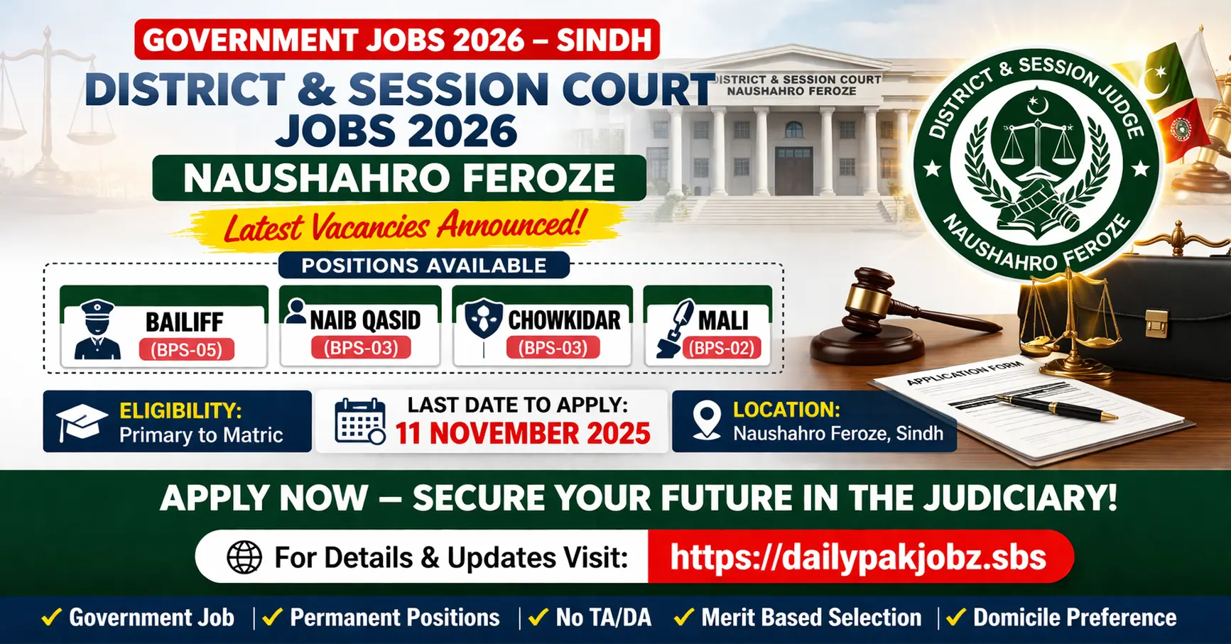 Latest District Court Jobs 2026 in Sindh