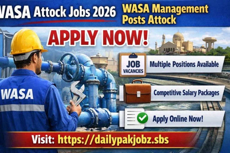 WASA Attock Jobs 2026 — WASA Management Posts Attock
