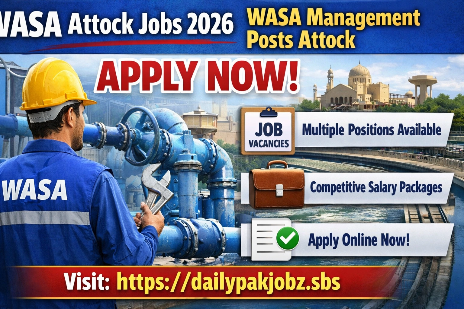 WASA Attock Jobs 2026 — WASA Management Posts Attock