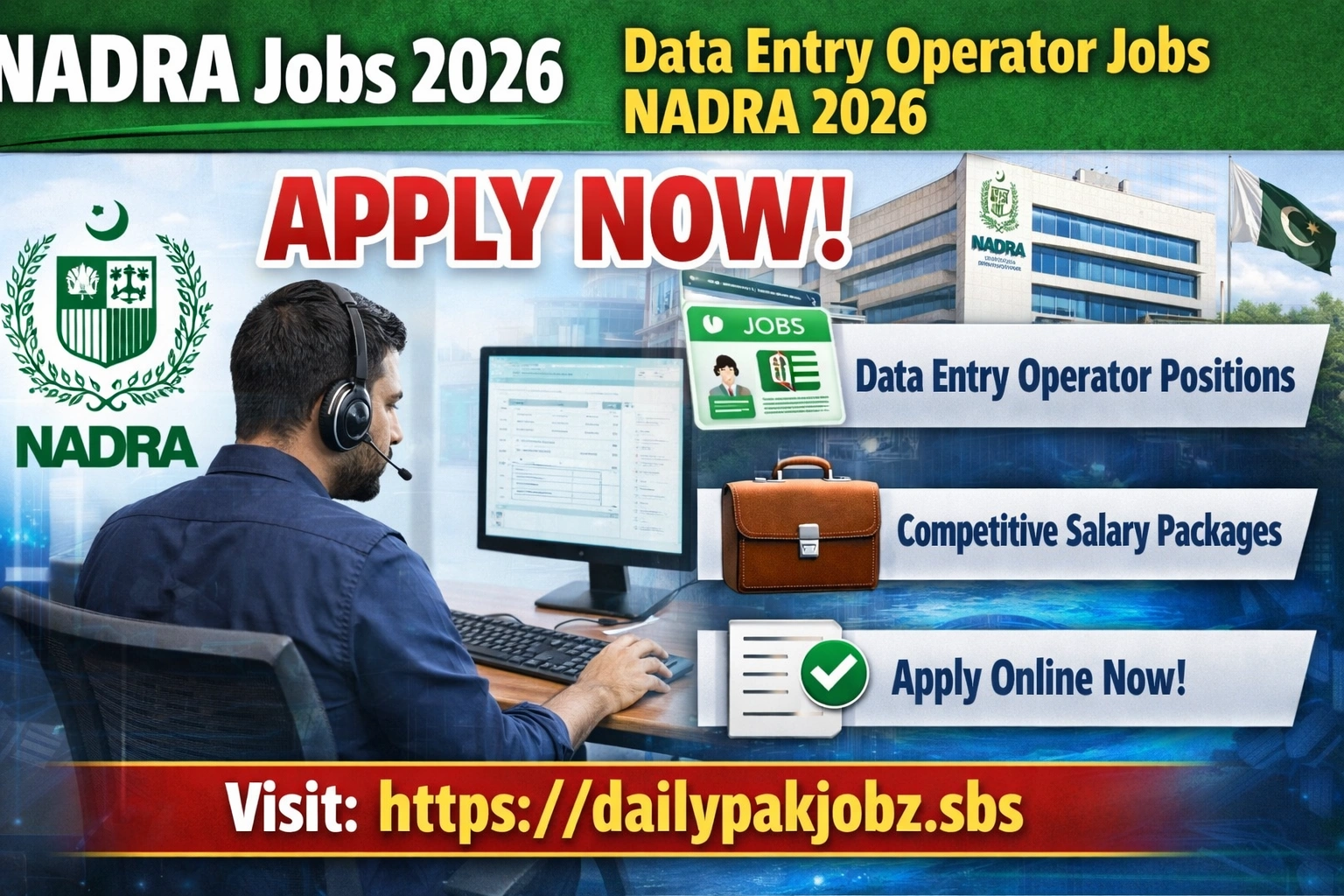 NADRA Jobs 2026 — Data Entry Operator Jobs NADRA 2026